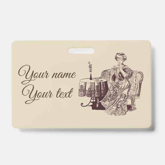 dame drinkt thee badge (Voorzijde)