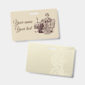 dame drinkt thee badge (Voor- en achterkant)