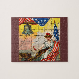  dame, Eagle, Vlag en Liberty Bell Mosiac Legpuzzel