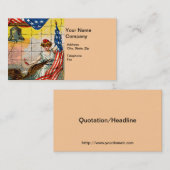  dame, Eagle, Vlag en Liberty Bell Mosiac Visitekaartje (Voorkant / Achterkant)