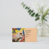  dame, Eagle, Vlag en Liberty Bell Mosiac Visitekaartje (Staand voorkant)