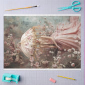 Dame & een Parasol, Portret & Bloemenkunst Tissuepapier (Craft)