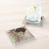  Dame Elegant Pink Floral Glazen Onderzetter (Schuin)