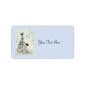   Dame en Blauwe Bloemen Etiket (Voorkant)