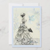   Dame en Blauwe Bloemen Kaart (Voorkant)