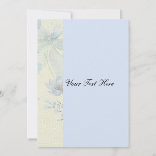 Dame en Blauwe Bloemen Kaart (Achterkant)