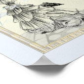 Dame en Blauwe Bloemen Poster (Hoek)