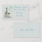 Dame en Blauwe Bloemen Visitekaartje (Voorkant / Achterkant)