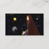 Dame en bloemen visitekaartje (Achterkant)