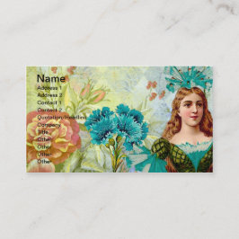  dame en bloemen visitekaartje