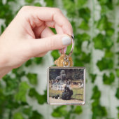 Dame en Border Collie in Park Sleutelhanger (Hand)