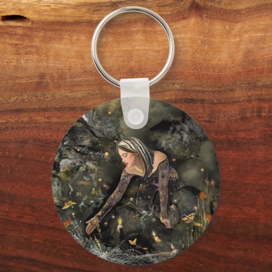 Dame en Butterflies. Sleutelhanger (Voorkant)