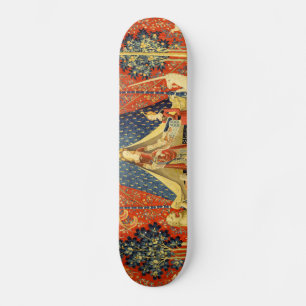 Dame en de Eenhoorn Middeleeuwse Wandtapijt Kunst Skateboard