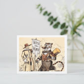 Dame en de Tijger stemrechten Feestdagenkaart (Staand voorkant)