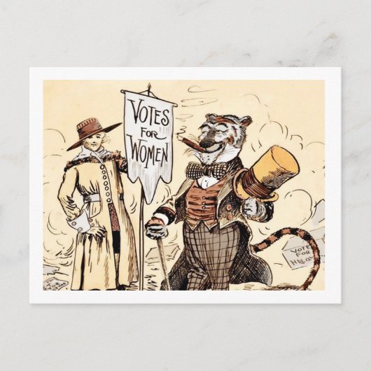 Dame en de Tijger stemrechten Feestdagenkaart (Voorkant)