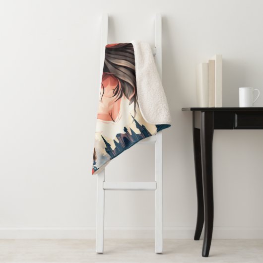 Dame en de uil sherpa deken (In situ)