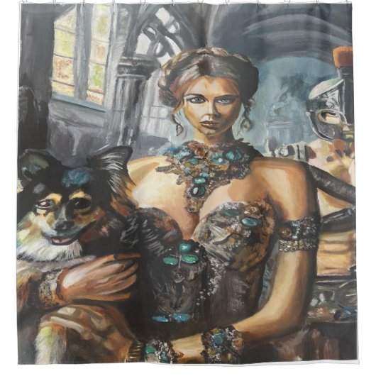 Dame en Doggie Douchegordijn (Voorkant)