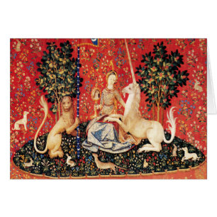 DAME EN EENHOORN Bloemen,Dieren Fantasy Kerstmis