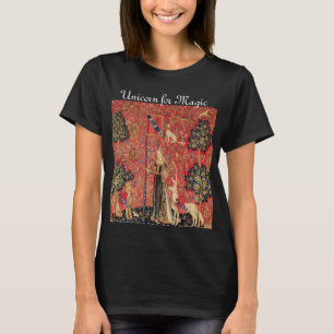 DAME EN EENHOORN VOOR MAGIE Fantasie Bloemen,Diere T-shirt