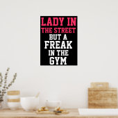 Dame en freak workout motivatie poster (Keuken)
