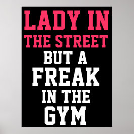 Dame en freak workout motivatie poster