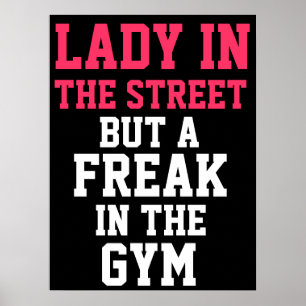 Dame en freak workout motivatie poster