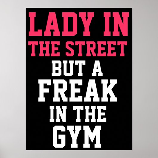 Dame en freak workout motivatie poster (Voorkant)