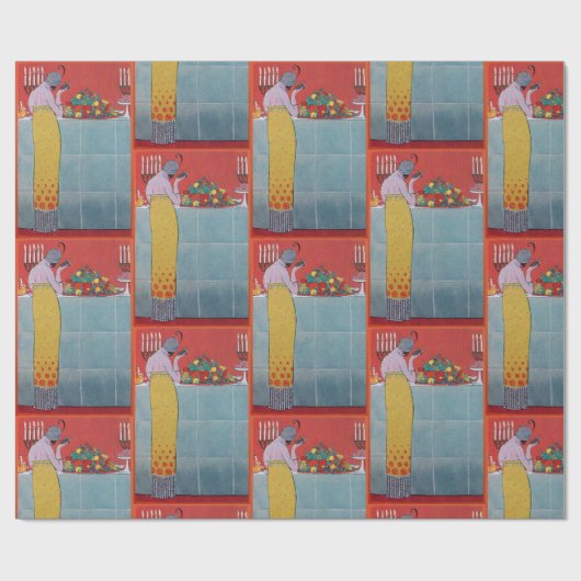 DAME EN FRUITEN TAfel SET ART DECO SCHOONHEID MODE Cadeaupapier (Vlak)