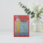 DAME EN FRUITEN TAfel SET ART DECO TROUWPLANNEr Visitekaartje (Staand voorkant)