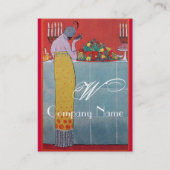 DAME EN FRUITEN TAfel SET ART DECO TROUWPLANNEr Visitekaartje (Achterkant)