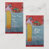 DAME EN FRUITEN TAfel SET ART DECO TROUWPLANNEr Visitekaartje (Voorkant / Achterkant)