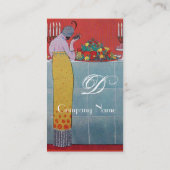 DAME EN FRUITEN TAfel SET ART DECO TROUWPLANNEr Visitekaartje (Achterkant)