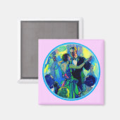 Dame en heer uit de jaren 20 op de dansvloer magneet (Voorkant / Achterkant)