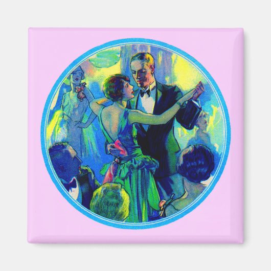 Dame en heer uit de jaren 20 op de dansvloer magneet (Voorkant)