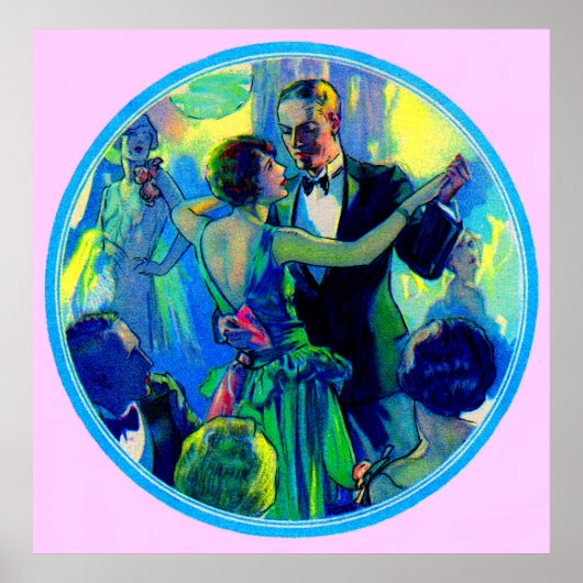 dame en heer uit de jaren '20 op de dansvloer poster (Voorkant)