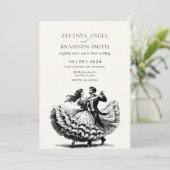 Dame en heren paar dansen bruiloft Kaart (Staand voorkant)