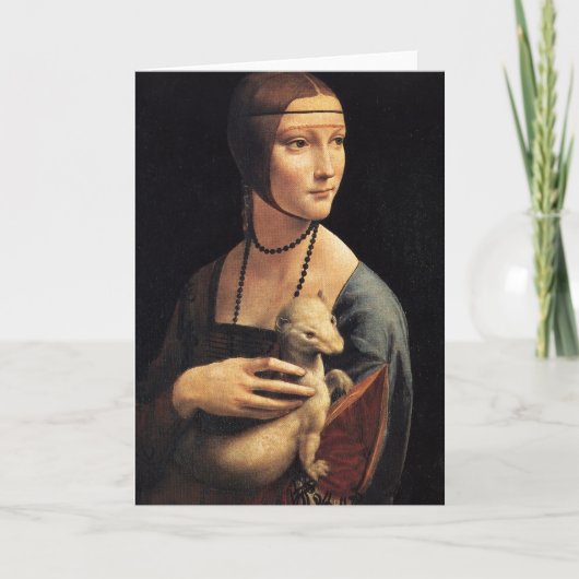 Dame en Hermelijn Kaart (Voorkant)