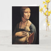 Dame en Hermelijn Kaart (Gele Bloem)