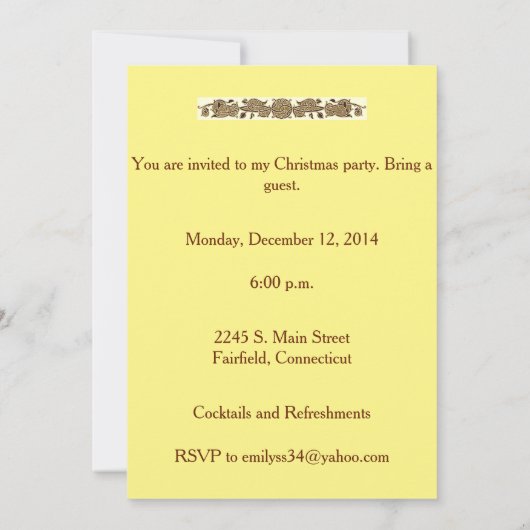  dame en kerstboomuitnodiging kaart (Achterkant)