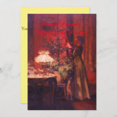 dame en kerstboomuitnodiging kaart (Voorkant / Achterkant)