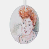 Dame en Ketting Glas Ornament (Voorkant Rechts)