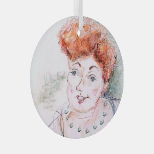 Dame en Ketting Glas Ornament (Voorkant Rechts)