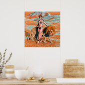 Dame en Leeuw Poster (Keuken)