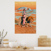 Dame en Leeuw Poster (Keuken)