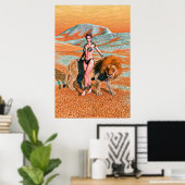 Dame en Leeuw Poster (Thuiskantoor)