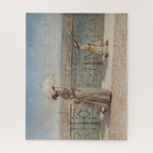 Dame en meisjes op de Ponte Nuovo Bridge in Verona Legpuzzel (Verticaal)