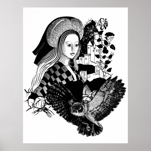 Dame en Nachtuil Poster (Voorkant)