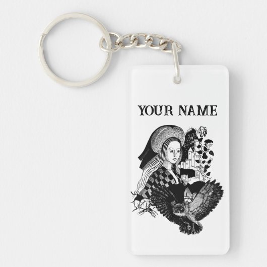 Dame en Nachtuil Sleutelhanger (Voorkant)