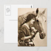 Dame en Paard Briefkaart (Voorkant / Achterkant)