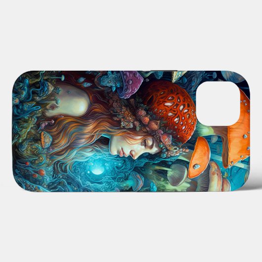 Dame en paddenstoelen Surreal Fantasy Art Case-Mate iPhone Case (Achterkant (horizontaal))
